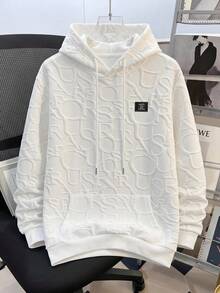 Daypath Men's Casual Streetwear Hooded Long Sleeve Sweatshirt For Daily Wear Graduation Office White Autumn - White - View 1