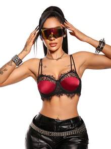 AltBold 1 buah Bra Patchwork Renda Seksi Wanita - MultiWarna - View 1