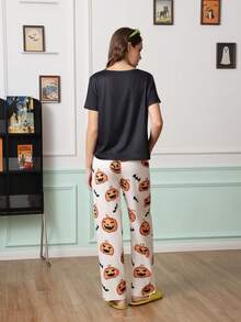 Chillnights Men's Crew Neck Knit Short Sleeve Top And Long Pants Loungewear Set - Multicolor - View 2