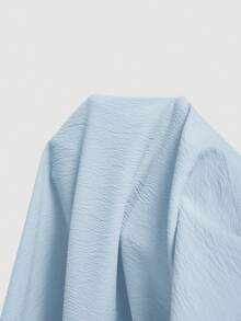 SHEIN MOD 大尺碼夏季黃色方領洋裝，休閒度假、優雅日常、旅行穿搭，亮眼氛圍，解構設計 - 淺藍色 - 查看 6