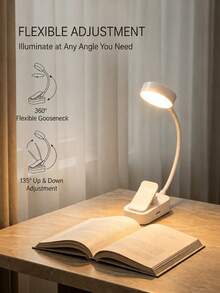 Clip On Reading Light, Flexible LED Book Light For Bedside, Portable Battery Powered Bookmark Lamp For Night Reading(Battery Not Included) - one-size - View 3
