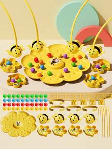 MINKOJA لعبة جمع العسل المغناطيسية التنافسية متعددة اللاعبين مع لوحة لعبة خلية النحل، لعبة طاولة عائلية، لعبة صيد استراتيجية - متعدد الألوان - مشاهدة 5