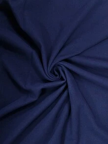 SHEIN Autumn/Winter Thick Navy Blue Wool Pocket Double-Breasted Long Sleeve Loose Casual Navy Style Wool Coat For Office And Outdoor - Navy Blue - View 4