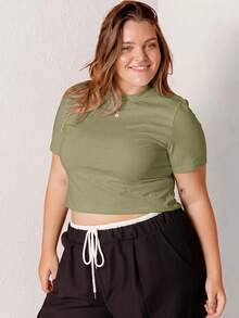 Aralina Curve 白色修身棉質 T-shirt - Limelight Green - 查看 7