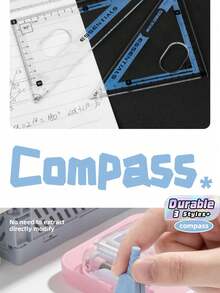 Juego de Compás y Regla – Herramientas de Estudio Esenciales para Estudiantes de Secundaria, Kit Especializado de Dibujo Matemático para Niños de Escuela Primaria. - Multicolor - Ver 13