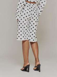 MUSERA White And Black Polka Dot Woven Tailored Longline Shorts - Multicolor - View 4