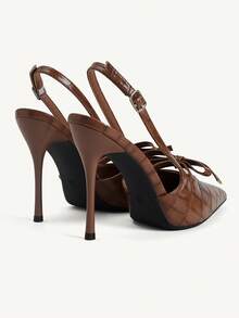 CUCCOO CHICEST Ladies' Fashion Party Pointed High Heel Pumps - Rust Brown - View 6