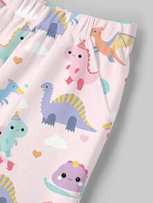 TaskEZ 2 Pieces Scrub Uniform Set With Cute Dinosaur Print, Suitable For Work Commute And Pet Hospital - Multicolor - View 8