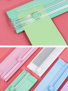 1 Multi-Functional A4 Dual-Way Paper Cutter, Portable Manual Trimmer With Ruler, Ideal For Office, School And Study Use. - multicolor - View 2