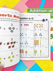 MINKOJA 64P Math Workbook, Add & Subtract Within 10, Mental Arithmetic, Preschool Math, Picture Formula Decomposition, Fun Arithmetic Book. For Kids' Number Cognition, Home, School, Students, Stationery & Back-To-School. - Multicolor - View 6