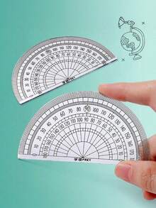 7-Piece Multifunctional Drawing Ruler & Compass Set For Student Exams. This Set Comes With Seven Drawing Tools Including Triangular Rulers, Protractors And Compasses, Which Are Practical Stationery Supplies For Students. - 1pc - View 7