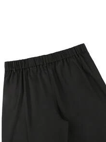 Manfinity Mode Men's Button Pocket Business Casual Pants For Office And Daily Wear - Black - View 7