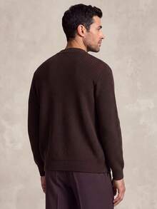 Lornavo Men's Knight Pattern Casual Versatile Daily Wear Cardigan Office Corporate Dark Brown Autumn - Coffee Brown - View 2