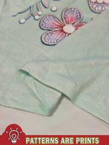 Trelyra 女款蝴蝶圖案休閒百搭日常穿著上衣 - 白色 - 查看 3