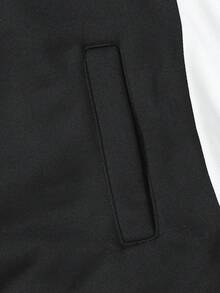 SHEIN 2件組男士青少年休閒街頭風白色解構設計立領拉鍊夾克與寬鬆直筒運動長褲套裝，適合休閒酷帥街頭風帥氣造型 - 彩色 - 查看 8