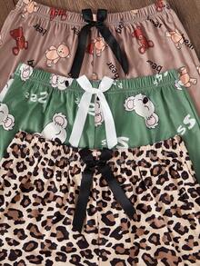 Snug Zone 3pcs/Set Cartoon Print Cami Top And Shorts Pajama Set Summer Sleep Wear Sets Cami Sets - Multicolor - View 5