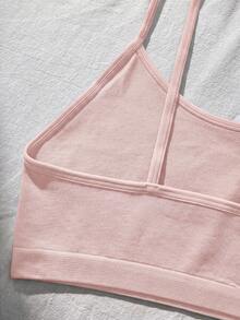 SHEIN 青少年女孩秋冬簡約舒適兒童學生成長期露背內衣背心 5件/組 - 彩色 - 查看 3