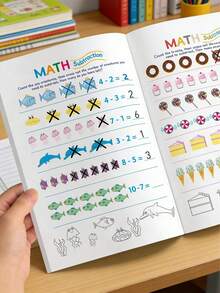 MINKOJA 64P Math Workbook, Add & Subtract Within 10, Mental Arithmetic, Preschool Math, Picture Formula Decomposition, Fun Arithmetic Book. For Kids' Number Cognition, Home, School, Students, Stationery & Back-To-School. - Multicolor - View 2
