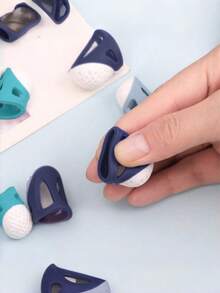 1/2/4PCS Silicone Anti Slip Grip Soft Comfortable Flexible Durable Ergonomic Reusable Washable Needle Protection Thimble Covers Finger Protectors For Cross Stitch Embroidery Sewing DIY Hand Stitching Quilting Craft Sewing Tools - multicolor - View 4