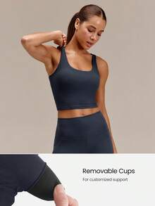 GLOWMODE FeatherFit™ Twist & Sculpt Matching Set With Twist-Back Sports Bra With Removable Cups & 24" High Rise Leggings Yoga Pilates Studio Active - Iron Gray - View 5