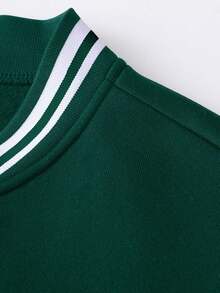 Manfinity Roughcore Men's Colorblock Patchwork Slogan Print Jacket Birthday Boxing Green Autumn Streetwear - Multicolor - View 3