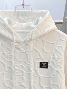 Daypath Men's Casual Streetwear Hooded Long Sleeve Sweatshirt For Daily Wear Graduation Office White Autumn - White - View 3
