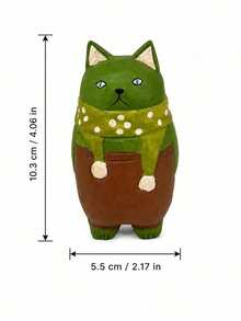 Joivida 1件木制猫摆件，原木雕刻，木制工艺品，创意桌面玩偶装饰，适用于客厅、书房和卧室 - 多色 - 查看 17