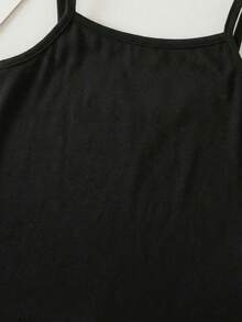 SHEIN 女嬰純色休閒細肩帶連身褲 - 彩色 - 查看 5