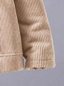 SHEIN Vacaura 小男孩保暖內裡休閒百搭冬季加厚外套 - 米色 - 查看 4