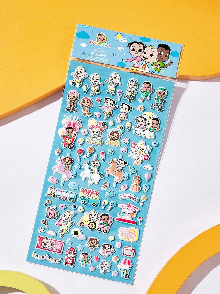 CoComelon X SHEIN Cute Graffiti Sticker, Suitable For Decorating Notebooks, Phone Cases, Suitcases, Etc - Rectangle - View 1