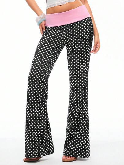 Vadaroq Women's Black Streetwear Versatile Vintage Side Drawstring Y2K Flare Long Pants
