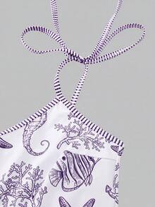 Swim Oasis 26SS 春夏度假風 魚骨 BOHO 風格 一件式泳衣附短褲 2 件套裝 - 彩色 - 查看 3