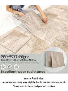 12/24PCS Matte Self-Adhesive Vinyl Marble Floor Tiles,Thickened Wear-Resistant,Easy Installation, Suitable For Bedroom,Living Room,Shopping Mall,Office Building,Modern Floor Sticker,Anti-Slip Floor Sticker,PVC Self-Adhesive Wall Sticker - multicolor - View 21