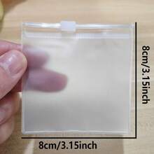 10入/30入磨砂透明PVC拉鍊珠寶收納袋，可重複密封自封塑膠袋，適用手鍊耳環戒指珠珠，防水防氧化珠寶手工飾品包裝袋 - 磨砂透明 - 查看 14
