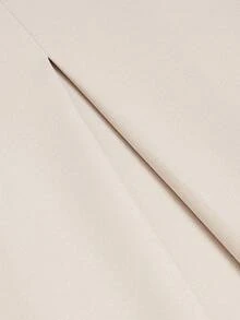 SHEIN Elenzya 女士新款藏蓝色条纹西装裤，高腰优雅时尚褶裥松紧腰宽松阔腿休闲裤，适合春秋季穿着，日常通勤百搭。 - 杏色 - 查看 4