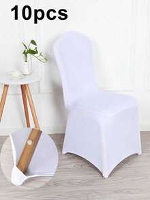 White Stretch Chair Covers For Wedding Folding Chairs Elastic Banquet Slipcovers Party Decor Ceremony Seating Covers Wrinkle Resistant Universal Fit - A - View 8