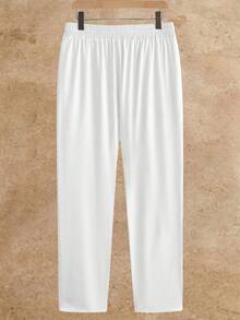 HIMLAND Men's Short Sleeve Shirt And Waist Tie Long Pants Casual Set, Linen - Multicolor - View 4