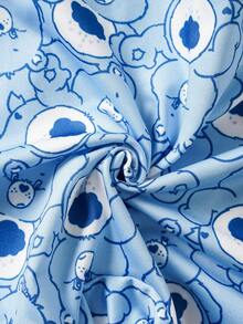 SHEIN X Care Bears 男士字母腰帶休閒四角內褲 - 藍色 - 查看 6