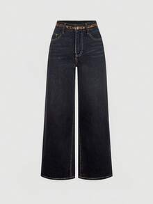 Selenza Petite Women's Casual Versatile Daily Travel Denim Jeans With Pockets And Buttons - Black - View 9