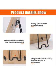 1SET Stainless Steel Frame Stand - Self-Adhesive Adjustable 14.99-25.91cm Black Bohemian Style Durable Metal Display Rack, Suitable For Artwork, Photos, Home Decor And Exhibition, Minimalist Design, Sturdy Structure - multicolor - View 4