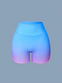 Core Rhythm New Summer Women's Gradient Tie-Dye High Waist Yoga Shorts With Side Ruched Details To Shape Hips, Suitable For Fitness, Running And Daily Wear - Multicolor - View 5