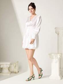 CUCCOO CHICEST 女款交叉綁帶露趾方頭細高跟時尚通勤深綠色PU皮革高跟涼鞋，適合約會、度假、下午茶 - 墨綠色 - 查看 3