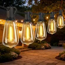 LED Solar String Light IP65 Waterproof Outdoor Christmas Decoration Bulb, Retro Holiday Wreath, Suitable For Courtyard, Camping, Holiday, Wedding And Party Decoration Light String. - Yellow - View 10