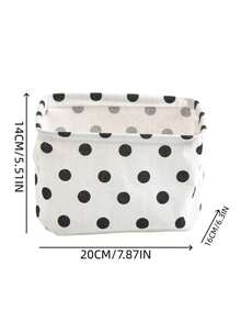 Haus Hana 1Pc/2Pcs/3Pcs Pattern Cotton Linen Fabric Storage Box, Durable Cotton Linen Material With Three Classic Printed Motifs. Portable Foldable Tidying Case For Vanity Table Use, Indoor Corner Clutter Sorting Accessory For Home Personal Item Collection. - Multicolor - View 17