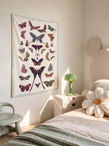 SHEIN 1 Piece, Butterfly Art Retro Printed Tapestry, Suitable For Living Room, Bedroom, Dormitory Decoration Home Atmosphere Decorative Tapestry - Multicolor - View 9