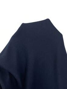 Muchica Setelan 2 Potong Wanita Ukuran Besar Warna Biru Tua Polos, Atasan Lengan Pendek Leher Bulat dan Celana Pendek Pinggang Bertali, Gaya Kasual Cerdas untuk Liburan Musim Panas, Y2K - Navy Blue - View 7
