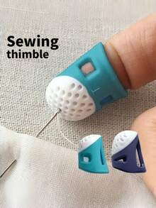 1/2/4PCS Silicone Anti Slip Grip Soft Comfortable Flexible Durable Ergonomic Reusable Washable Needle Protection Thimble Covers Finger Protectors For Cross Stitch Embroidery Sewing DIY Hand Stitching Quilting Craft Sewing Tools - multicolor - View 3