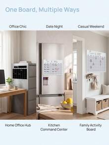 Haus Hana 1Pc/2Pcs Magnetic Fridge Monthly Calendar Board, Soft Dry Erase Rubber Magnet Material, Grid Monthly Layout Reusable Writable Planner For Refrigerator Household Schedule Reminder, Gift For Family Household Managers Holiday Present - Multicolor - View 16