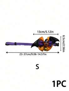PETSIN 1PC Halloween Bat Wing Bow Tie Pet Collar / Soft Smooth Satin Fabric Halloween Themed Bow With PU Bat Wing Pumpkin Eyeball Decor Adjustable Velvet Neck Strap With Crisp Sound Metal Jingle Bell - Multicolor - View 16