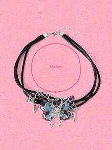 Popjeli A Bohemian Exaggerated Personalized Butterfly Tassel Pendant Necklace - Multicolor - View 10